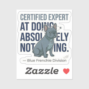 Adesivo Preguiçoso Blue Frenchie Especialista Certificado