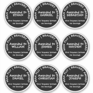 Adesivo Prêmio da bravura da gripe do homem personalizado