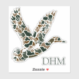 Adesivo Preppy Camouflage Mallard Duck Monogram