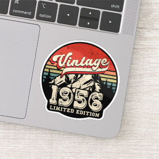 Adesivo Presente de Aniversário de 1956 Retrô Vintage 70º 