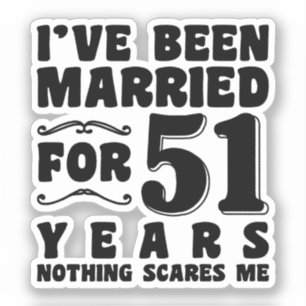 Adesivo Presente de Aniversário de 51 Anos de Casados