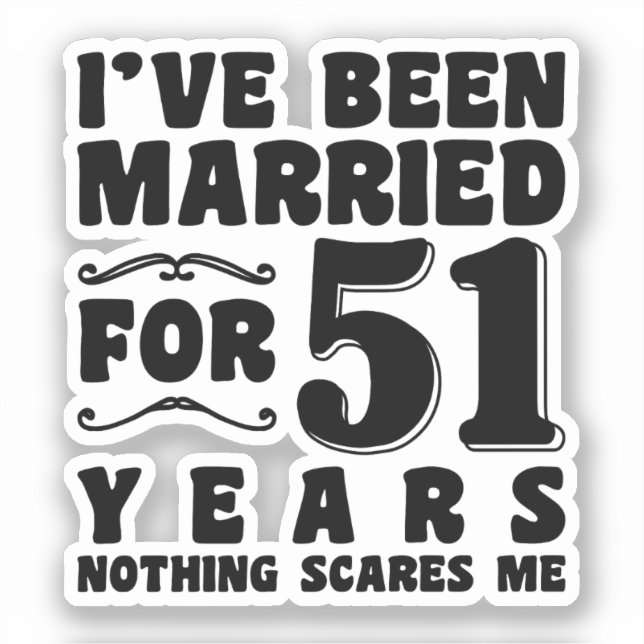 Adesivo Presente de Aniversário de 51 Anos de Casados (Frente)