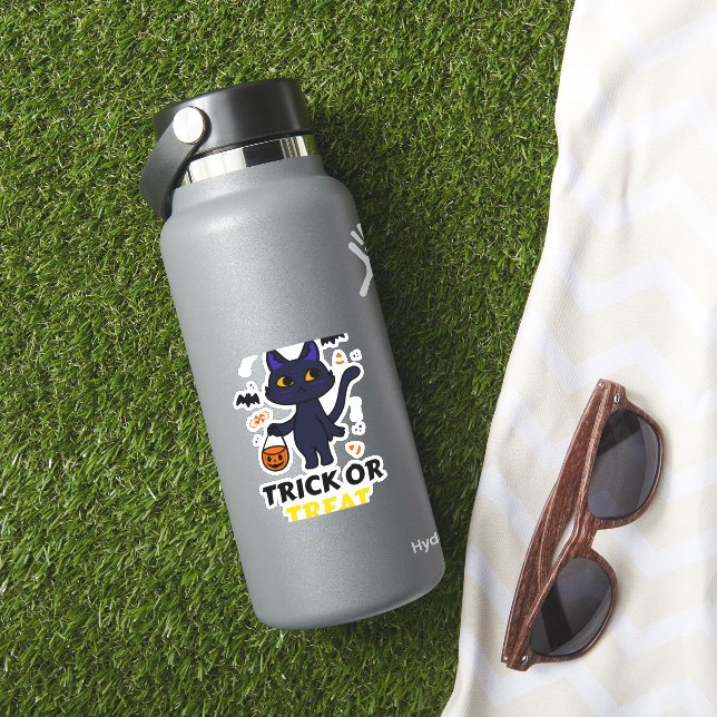 Adesivo presente de Dia de as Bruxas engraçado gato (HydroFlask Insitu)