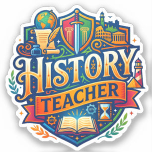 Adesivo Presente de Educador Vintage Professor de Histór