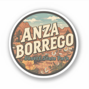 Adesivo Presente do deserto do Vintage Anza Borrego Desert