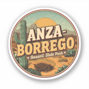 Adesivo Presente do deserto do Vintage Anza Borrego Desert