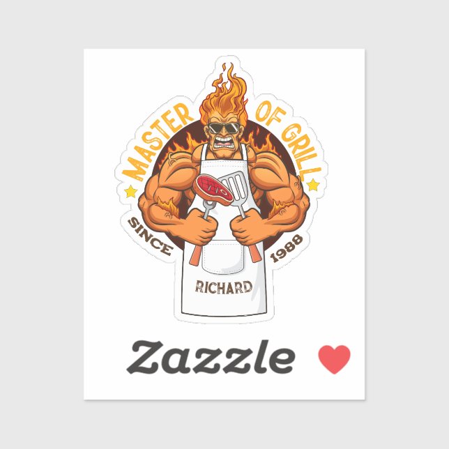 Adesivo Presente do Dia dos Pais Mestre da Churrasqueira C (Folha)