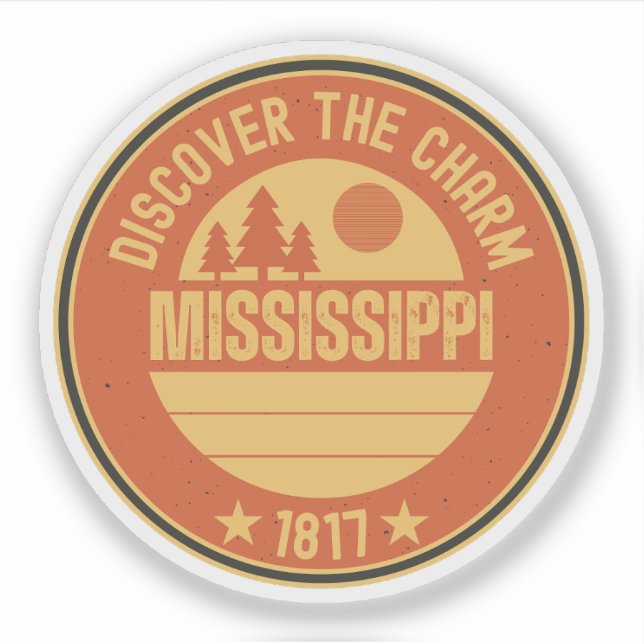Adesivo Presente do Estado do Mississippi - Presente do Es (Frente)