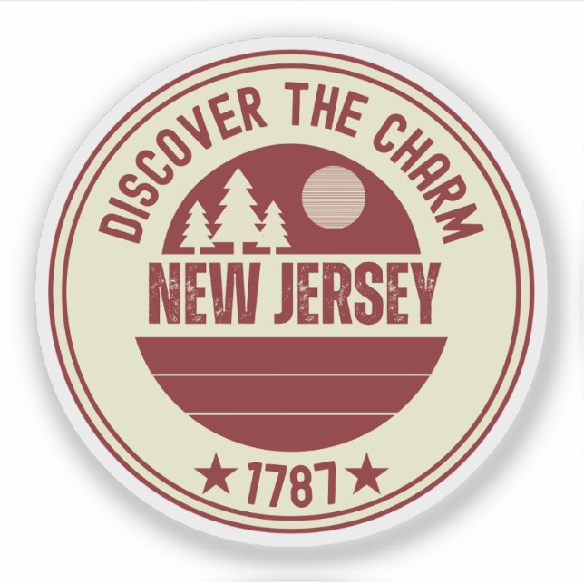 Adesivo Presente do Garden State NJ - Nova Jersey (Frente)