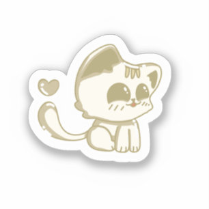 Adesivo Presente para Amante de Gatos Kawaii Adorável Ga