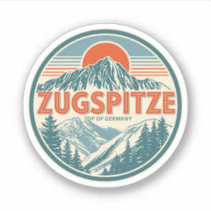 Adesivo Presentes da estação de esqui Retro Zugspitze topo