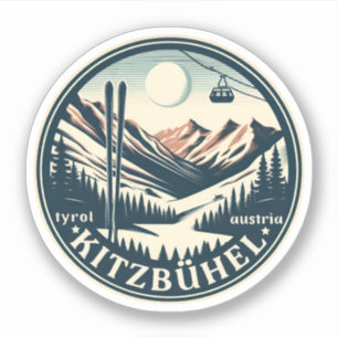 Adesivo Presentes da estância de esqui da cidade de Kitzbu
