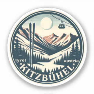 Adesivo Presentes da estância de esqui da cidade de Kitzbu