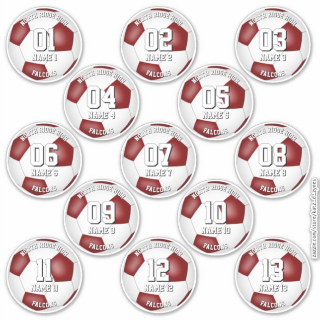 Adesivo presentes de cores da equipe de futebol grená para (Frente)