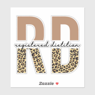 Adesivo Presentes de impressão de Cheetah Dietitian RD reg