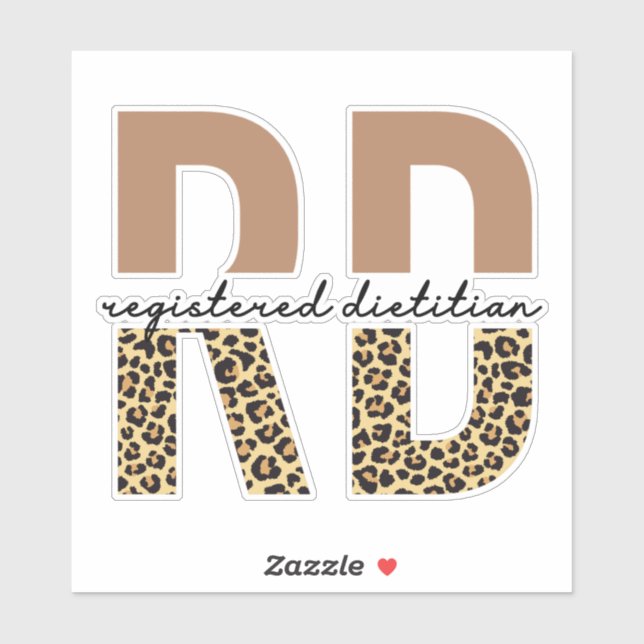 Adesivo Presentes de impressão de Cheetah Dietitian RD reg (Folha)