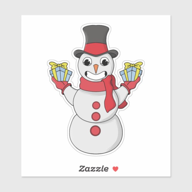 Adesivo Presentes de Snowman (Folha)
