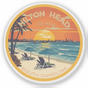Adesivo Presentes de viagem vintage da ilha de Hilton Head