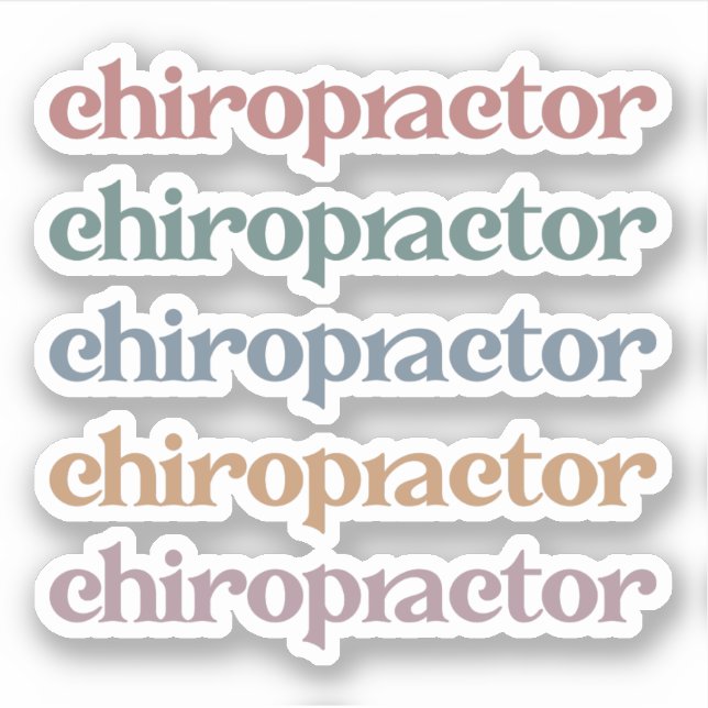 Adesivo Presentes do Esquadrão Chiro Chiropractic Retro Ch (Frente)