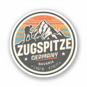 Adesivo Presentes do resort de esqui Retro Zugspitze no to
