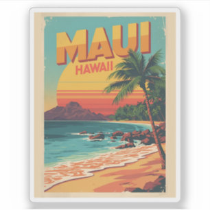 Adesivo Presentes lembranças tropicais da praia vintage Ma