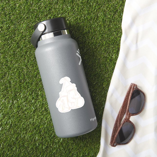 Adesivo Presentes Luvas de Boxe Brancas Retro Amor Present (HydroFlask Insitu)