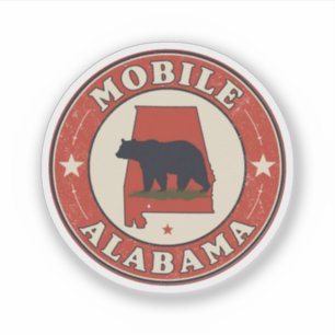 Adesivo Presentes Vintage Mobile cidade, Alabama