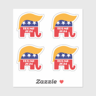 Adesivo Presidente Trump 2024 GOP Republicano Elefante Cab