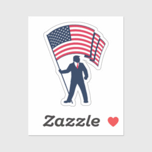 Adesivo Presidente Trump Bearing Bandeira dos EUA