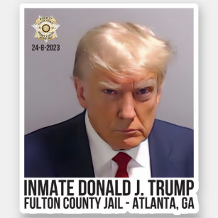 Adesivo Preso Donald J. Trump Fulton County Jail Georgia