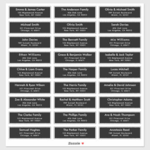 Adesivo Preto 27 Nomes de Convidado Personalizados Etiquet