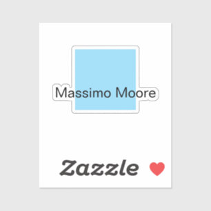 Adesivo Preto Azul Branco Simples Elegante Nome Próprio