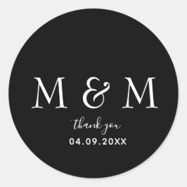 Adesivo preto clássico redondo