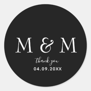 Adesivo preto clássico redondo