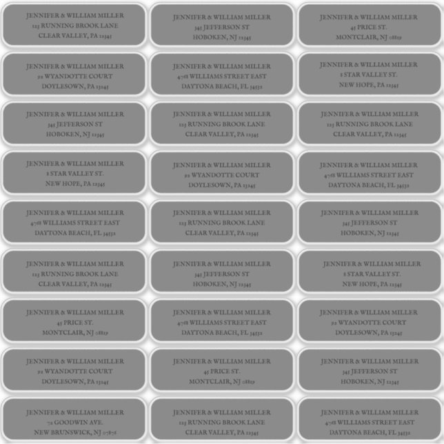 Adesivo Preto de Casamento Gótico no Endereço de Convidado (Frente)