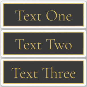 Adesivo Preto e Preto Personalizável Clássico Dourado