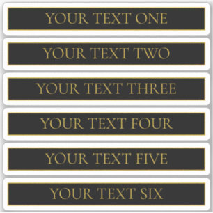 Adesivo Preto e Preto Personalizável Clássico Dourado