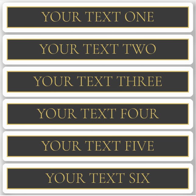 Adesivo Preto e Preto Personalizável Clássico Dourado (Frente)