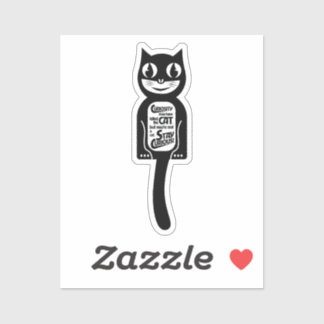 Adesivo Preto Gato Curioso