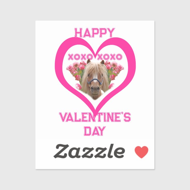 Adesivo Pretty Pony in Pink Valentine's Day for Kids (Folha)