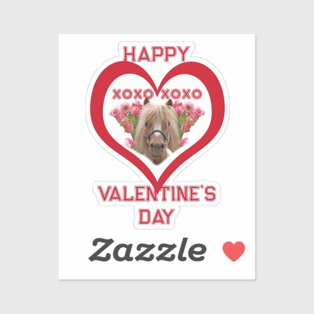 Adesivo Pretty Pony in Red Valentine's Day for Kids (Folha)