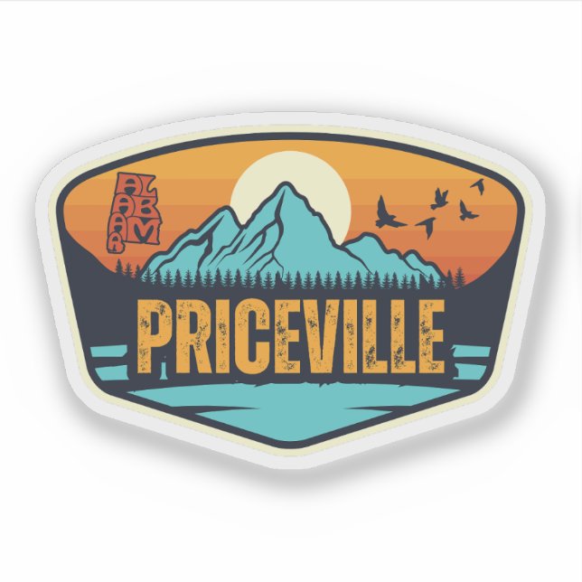 Adesivo Priceville, Alabama (Frente)