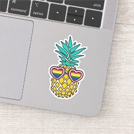 Adesivo Pride Pineapple | Sinalizador arco-íris Óculos de 