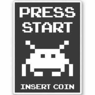 Adesivo Prima Start Insert Coin gamer design