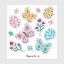 Primavera, borboletas e ovos de páscoa, de trigo