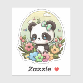 Adesivo Primavera Chibi Cute Panda Kawaii