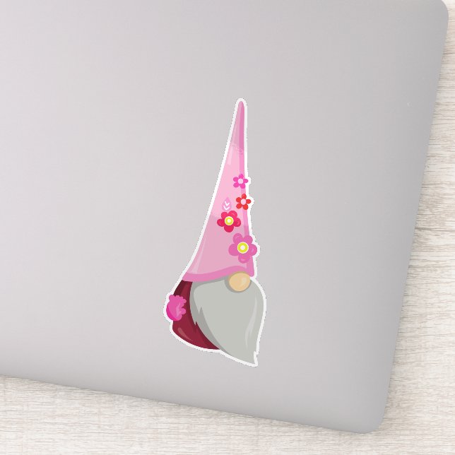 Adesivo Primavera Gnomo, Gnomo Jardim, Gnomo Bonito, Flore (Detalhe)