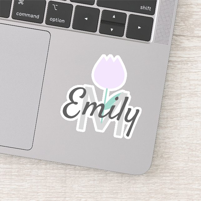 Adesivo Primavera Tulip Monograma Nome Personalizado (Detalhe)