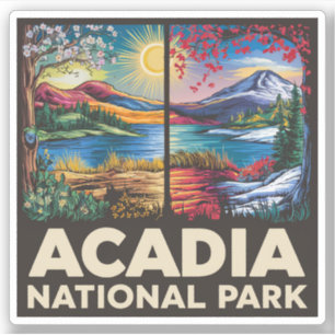 Adesivo Primavera vs Autumn Acadia National Park Gift