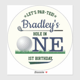 Adesivo Primeiro aniversario de Golf PAR-TEE Grande 8"
